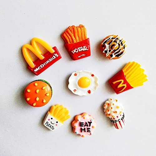 QINS Pommes Hamburger Kühlschrankmagnet Dekoration Popcorn Magnetischer Aufkleber Magnetisches Message Board Aufkleber