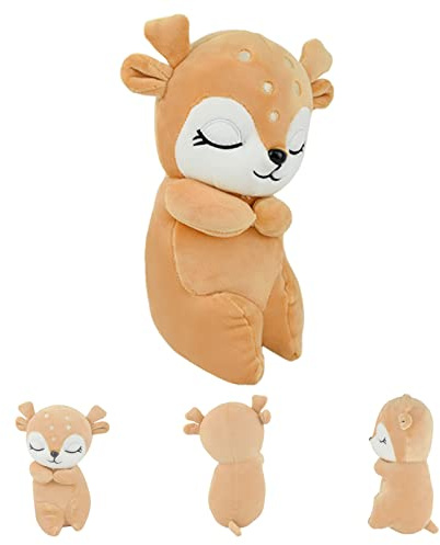 Surplex Almohada de Felpa de Ciervo, Juguete Suave de Animales de Reno, cálido Kawaii Lindo cómodo Figura de Ciervo de Alce cojín de muñeca, decoración Creativa del hogar cumpleaños(24 cm/9.58)