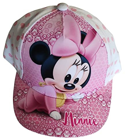 Disney Minnie Mouse barnkeps, hattar baskeps, Minnie Baby, vit rosa för barn, flickor och pojkar (as3, numeric, numeric_48, vit)