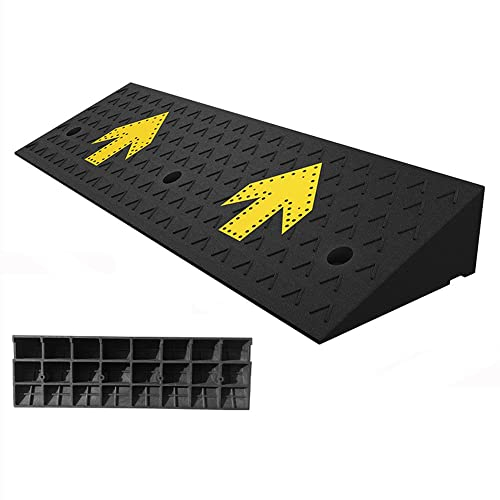KADEUX Auffahrt Rampe rutschfeste Bordsteinrampen, Tragbare Auffahrkeil, Bordsteinkanten Rampe Für Autos Bürgersteig Rollstühle Fahrrad Motorrad, 4 Bis 18cm Hoch (Size : 100CM*37CM*16cm)