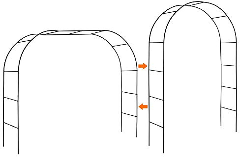 Mr.Ton Robusto arco di Halloween, nero 2,4 m, traliccio per piante rampicanti all'aperto 1,8-2,4 m, montaggio bidirezionale decorazione per matrimoni arco in metallo, PTG005