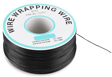 30AWG Wire Wrapping Tin Plated Copper Insulated Electrical Wire 250 Meter Flexible Insulation Wrap Cable for Breadboard Black