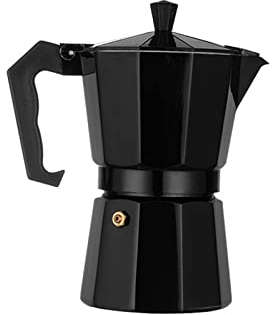 TEmkin Kaffeekanne, Aluminium-Kaffeemaschine, Moka-Kanne, Espresso-Perkolator-Kanne, Moka-Kaffeekanne (Farbe: Rot) (Schwarz)