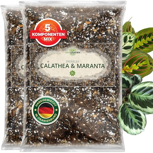 ORAGARDEN Calathea & Maranta Erde für Zimmerpflanzen und Garten - 6L Substrat für Pflanzen, Palmen, Blumen - 5 Komponenten Blumenerde