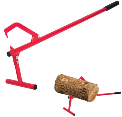 Teodute 51.18 Timberjack Log Lifter, Adjustable Log Roller Cant Hook,Heavy-Duty Carbon Steel Log Jack for Rolling and Raising Up The Logs,Log Roller Tool, Black