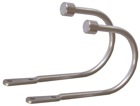 BASIT Drapierhaken für Gardinen I 1 Paar I in Edelstahl Look für GardinenstangenI T60