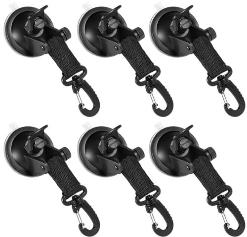 Bohoray 6 Stück Saugnapf Camping Extra Stark Haken, Anker Saugnapf 6.2cm, Saugnapf Set Bis 12 kg, Saugnapf Multifunktionaler, Saugnapf Starke Für Camping Auto Sonnensegel Outdoor Planen Zubehör