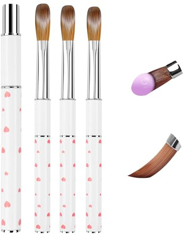 LEDSUUEI Kolinsky Acrylic Nail Brush - Size 8/10/14 Acrylic Brushes for Nails，Nail Art Brushes for Acrylic Powder，Acrylic Nail Brush for Professional Manicure Home Salon