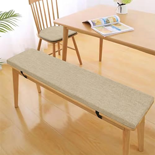 Sitzauflage Sitzkissen Bank, 3CM Dicke Waschbare Stuhlkissen Bankpolster, Sitzauflage Bank für Garten, Terrasse, Bierbankauflagen, Auflagen, Kissen & Polster, Bankauflage, Beige, 80 * 40 * 3CM