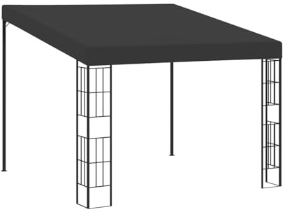 Iiaky Gazebo a Parete 3x3 m Antracite in Tessuto,Gazebo Pergola Con Telo Impermeabile Richiudibile E Struttura Rettangolare In Acciaio Inossidabile Ad Alta Densità,Per Arredo Giardino,Terrazzo e Attiv