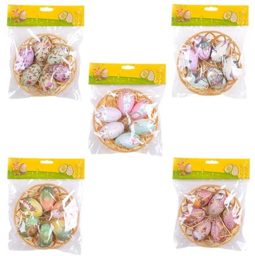 GAOSHA 30 x Schaumstoff-Eierkorb, Party-Dekorationen für Baum, bunte Eier, zum Aufhängen, Ornament, Basteln, Kinder