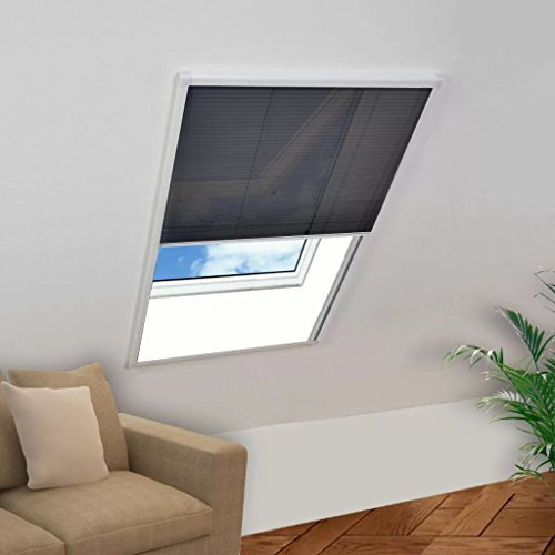 Sufrk Mosquitera plisada para ventanas de aluminio, 80 x 120 cm, mosquitera extensible