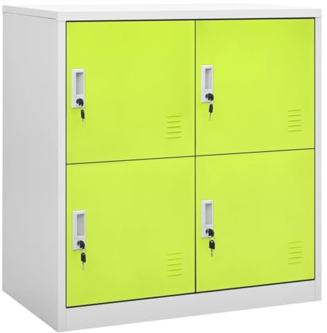 Xichuzi Schließfachschrank, Wertfachschrank, Fächerschrank, Schließfachschrank, Spinte Schrank, Aufbewahrungsschrã¤nke, Schließfach, Hellgrau und Grün 90x45x92,5 cm Stahl