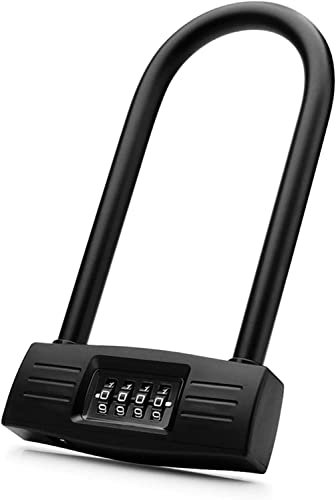 Candado en U para Bicicleta, candado en U para Bicicletas, candado de combinación Resistente para Bicicletas, Scooters y Motocicletas, candado de Puerta Combinado antirrobo, candado en U neg