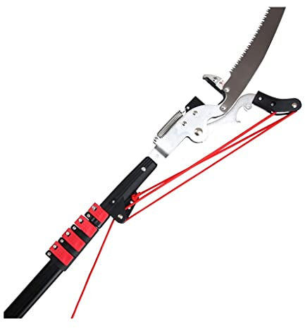Telescopic Pole Saw - Professional Tree Pruner with Pruning Saw, Extendable Branch Lopper Tool for Gardening & Landscaping - Includes Blade Saw and Nylon Cord