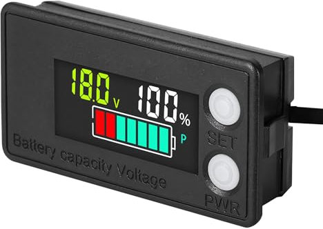 Battery Capacity Voltage Monitor Waterproof with Alarm 12V 24V 36V 48V 60V 72V 84V DC Lithium/Lead-Acid Battery Tester Battery Capacity Indicator Monitor Voltage Meter for Golf Cart, RV,Motorcycle