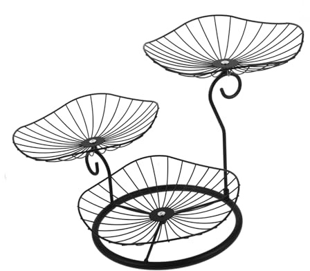POPETPOP Eisenkorb Für Obst Und Snacks Dreistufiger Metallkorb Zur Küchenorganisation Eleganter Aufbewahrungskorb Für Früchte Und Gemüse Langlebiges Design