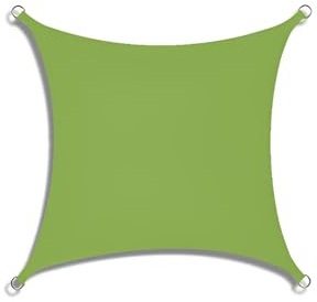 Hiseng Tenda a Vela Ombreggiante Impermeabile Quadrato, Rettangolo Vele Parasole da Giardino Protezione Raggi UV 95% Telo Ombreggiante Terrazzo Telo Ombra Tenda da Sole (Verde,3x3m)
