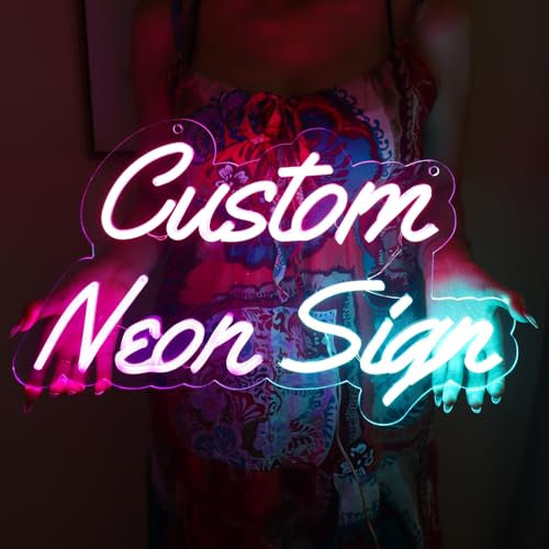 Custom Neon Light Sign,Personalised LED Neon Name Signs,Outdoor Light Up Sign for Wall,Bedroom,Bar,Gardegn，Home,Room,Wedding Gift (Custom Neon Sign)