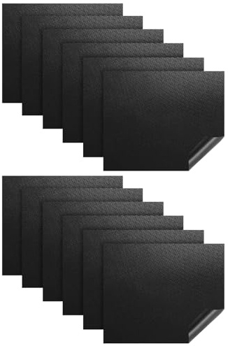 SEESUNO 12 Pack Oven Liner Set for Fan & Conventional Ovens - 40x33cm Non-Stick Baking Mats, Reusable Grill Protector Sheets for Gas BBQ, Easy Clean Oven Bottom Protection, Baking & Roasting Aid