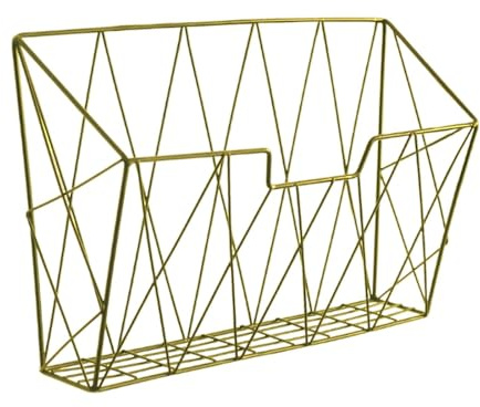ＡＷＨＡＯ Wandzeitungsständer Hängende Aktenhalter Wandmontierte Zeitungsablage Eisen Mail Organizer zur Organisation von Briefen Broschüren Zeitschriften für, Gold