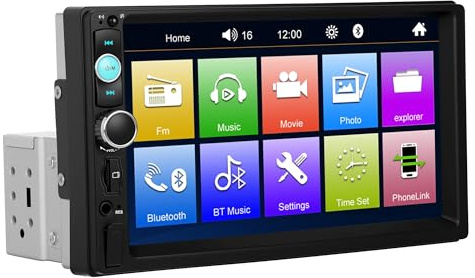 Tablet per auto Autoradio stereo Bluetooth con touch screen da 7 1Din per Apple/Android Carplay GPS
