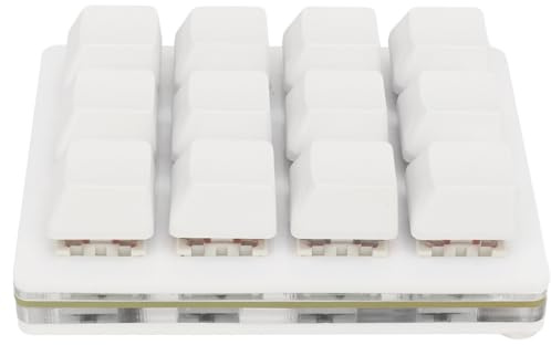 Fafeims Tastiera da Gioco Meccanica Ergonomica a 12 Tasti Tastiera LED USB Interruttore Rosso per Giocatori Compatibili con OS X Bianco