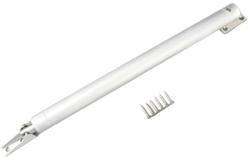 QOXEZY Cierrapuertas neumático silencioso, amortiguador hidráulico de velocidad ajustable para puertas de madera y aluminio (500-1100 mm de ancho), posicionamiento de 90° a 110°, acabado plateado
