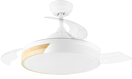Orbegozo CP 155105 Ventilador de Techo | Aspas Retráctiles | 105 cm | Motor DC | 35W | 6 Velocidades | LED CCT Regulable (Luz LED 36 W) | Ultra Silencioso | Función Invierno/Verano