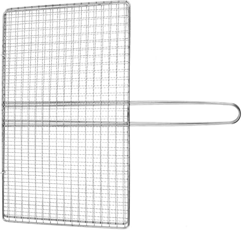 Alasum Cestello per Grigliare Pesce in Metallo Inossidabile Portatile, Resistente alla Deformazione, per Barbecue da Esterno e Campeggio Verdure
