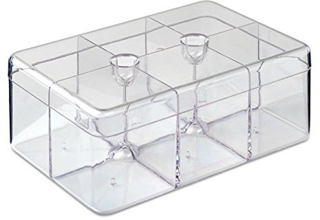 Rosti Mepal Rectangular Clear Tea Storage Box Holds up to 60 Tea Bags (Pack of 6)