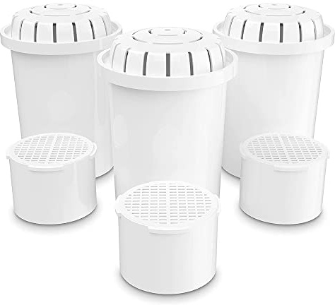 Invigorated Water 3-Pack Alkaline Water Fluoride Filter with Extra 3-Pack UF Membrane Filter - Value Kitchen Bundle - Compatible with pH Recharge, pH Restore, pH Refresh - Water Filter Jug Solution