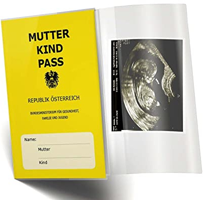 Olgs 10er Set Mutter-Kind-Passhüllen Österreich – Transparente MKP Schutzhüllen mit Extrafach für Ultraschallbilder, Blanko Etui für den österreichischen Mutterpass