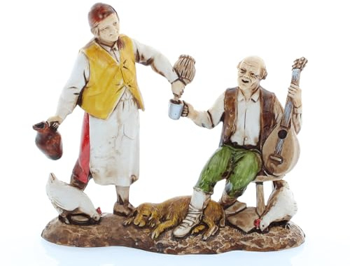 Moranduzzo Wirt und Geschichtenerzähler für Krippe 8 cm Maßstab 1:22 - Unzerstörbare Krippenfiguren - Stil 700', Handbemalt, Offizielles Produkt, Hergestellt in Italien, Bildhauer M. Landi