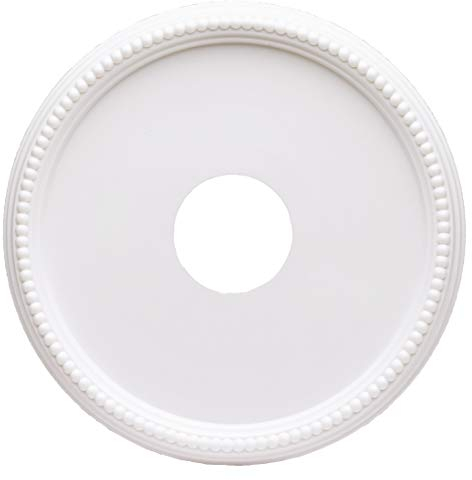 77733 40 cm Round Beaded White Finish Ceiling Medallion