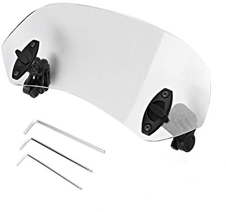 DEWIN Windabweiser Motorrad,Universal Windschutzscheibe Windschild Spoiler Einstellbare Klipp auf Windabweiser Windschutzscheibe Zubehör