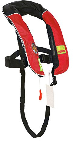 Top Safety Child Life Jacket with Whistle - Auto Inflatable Slim Lifejacket Life Vest PFD for Children Kids Youth - Boating Fishing Sailing Kayaking Surfing Swimming - Adjustable Life Saving Vest