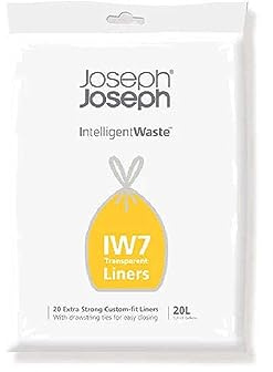 Joseph Joseph IW7 Forros de basura de 20 litros (paquete de 20) - Transparente