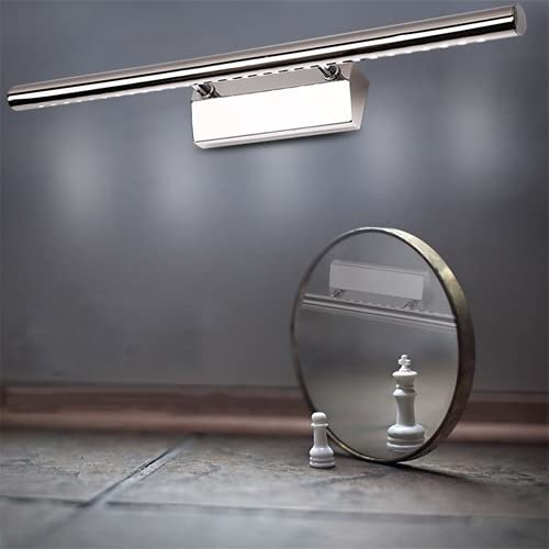 Quevia-Eletro LED 7W Beschlagfrei Make Up Spiegel Licht 6000K Spiegelleuchte Edelstahl Wandleuchte Drehbar Wasserdichte Silber Für Schminklicht Eingang Leselicht Nachttischlampe Badezimmer-Leuchte