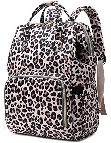 Xunteny Mochila Portatil Mujer, Mochila Universidad Mochilas Escolares Mochila Ordenador Portátil de 15.6 Pulgadas (Leopardo)