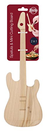 Winkee Rocks Mini Gitarren Schneidebrett - Das rockige kleine Schneidbrett in E-Gitarren Form | Cutting board für Gemüse | Ideal als Spatula | Hochwertig | Musiker Geschenk