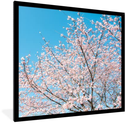 Poster encadré Cerisier - Japon - Fleur Tableau deco avec cadre 40x40 cm affiche decoration murale