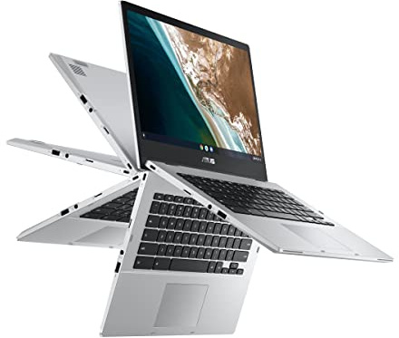 Asus Chromebook Flip CX1 Laptop, 14 Full HD NanoEdge Convertible 2in1 Touchscreen Display, Intel Celeron N4500 Processor, 64GB eMMC, 4GB RAM, Chrome OS, CX1400FKA-DS01-CB