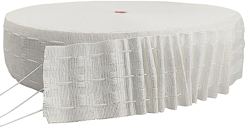 WANYIG Gardinenband zum Aufnähen Kräuselband Gardinen75 mm Breit Vorhang band Faltenband Bleiband für Gardinen Haken (20M)