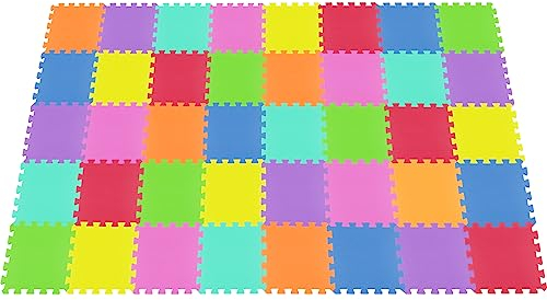meiqicool exterior/interior protectora|Alfombrillas de enclavamiento suelo estera para suelos,ideal para gimnasio, zona de juegos,ejercicio,Yoga de bebé 40 azulejos (34.55sqft) Play alfombrillas 09G40