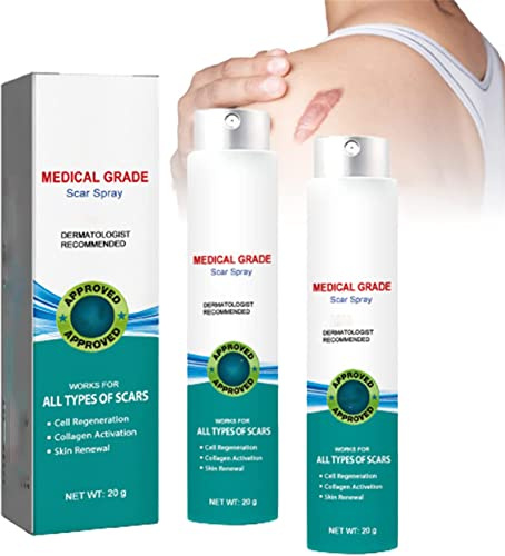 2PCS Scar Removal Spray,Scar Removal Advanced Scar Spray, Stretch Mark Reduction Spray,Skincare Scar Spray for Scars from Injuries, Surgeries, Burns, Stretch Marks