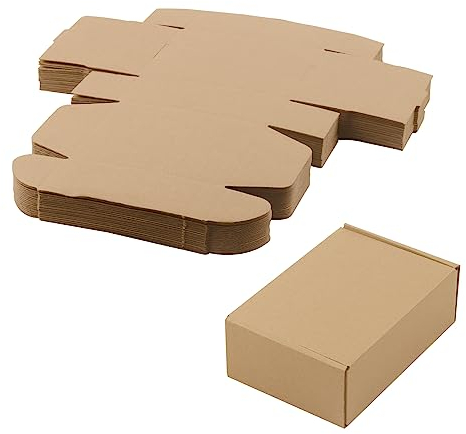 CHUENKUK 20 Stück Karton Versandkartons, 15 x 10 x 5 cm Braun Verpackung Versandkartons, Braun Wellpappe Karton zum Verpacken, Transport Kleiner GegenstäNde, Kleines Handwerk