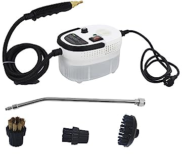 Pulitore a Vapore per Uso Domestico Pulitore a Vapore ad Alta Temperatura E ad Alta Pressione Pulitore a Vapore Elettrico Adatto per Cucina/Climatizzatore/Cappa AC 100-240V 2500W 3Bar(B Bianco)
