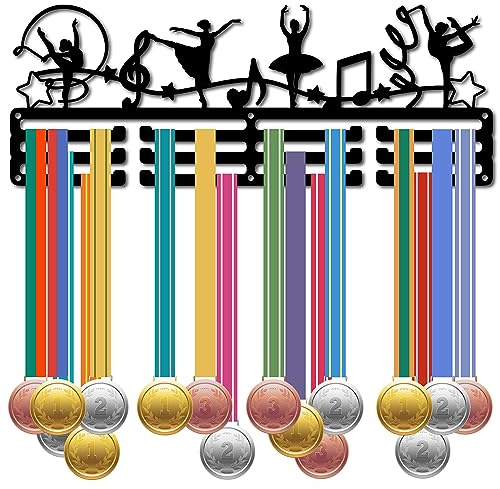 CREATCABIN Tanz-Medaillen-Aufhänger,Medaillenhalter,Rack,Sport,Metall Aufhängen,Sportler-Auszeichnungen,Eisen,Wandhalterung,Dekor,Für Zuhause,Abzeichen,Tanzen,Ballett,Marathon,Schwarz,40x15cm