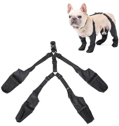 Hundeschuhe, wasserdicht, verstellbar, für Haustiere, atmungsaktiv, für Spaziergänge im Freien, weiche Bulldogge, französische Pfoten